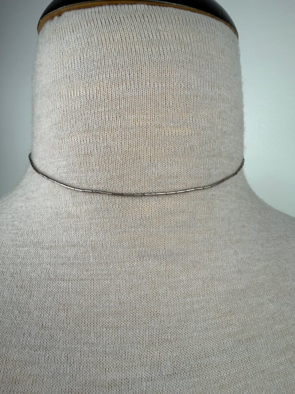 Vintage Silver Tone Beaded Necklace 15"